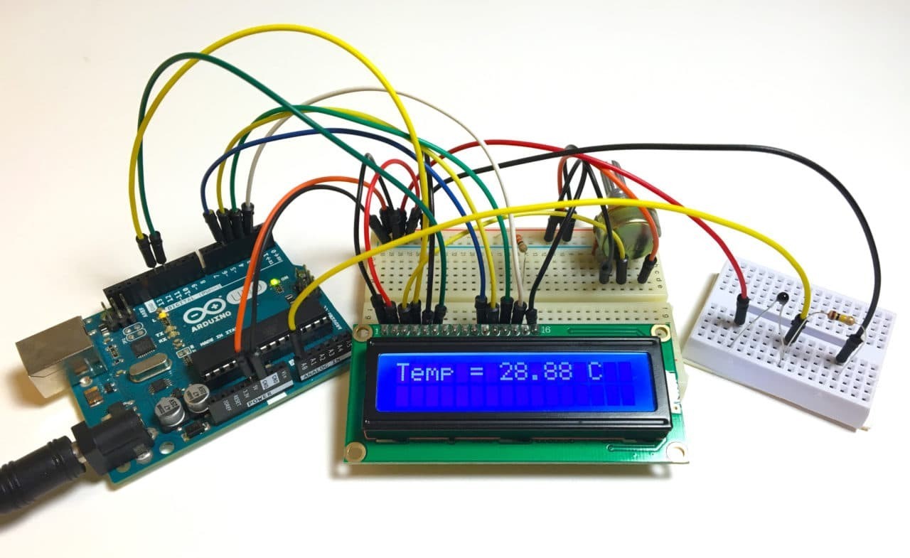 Temp read‑out breadboard