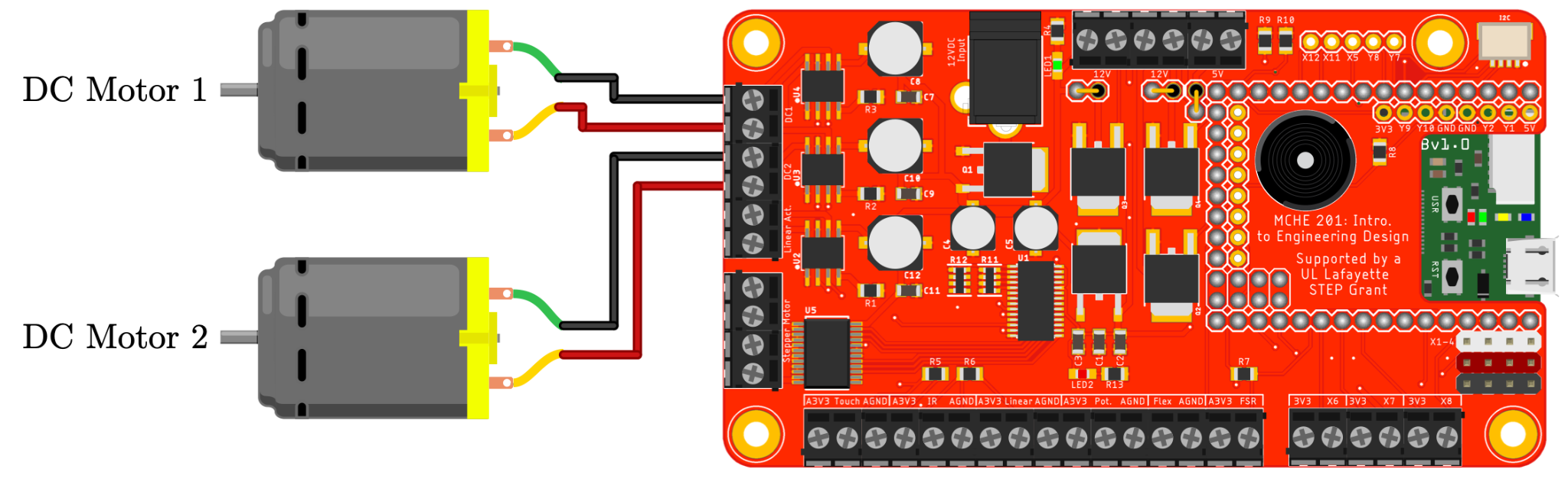 DC motor wiring